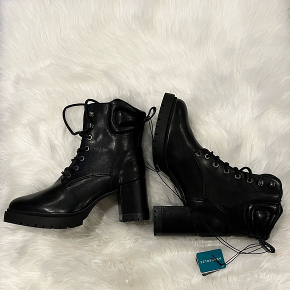 🆕 Aerosoles Women's Black Combat Boots Size 10M Block Heel Lace-Up - Picture 3 of 11